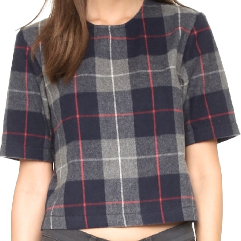 Women’s Rag & Bone Charcoal Plaid Top